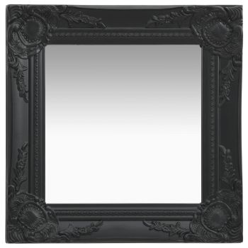 Oglindă de perete in stil baroc negru 40 x 40 cm