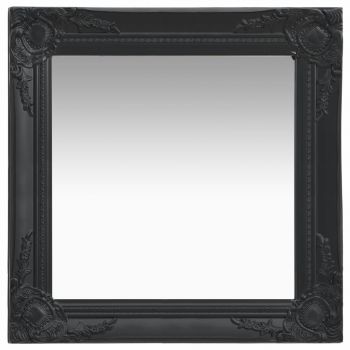 Oglindă de perete in stil baroc negru 50 x 50 cm