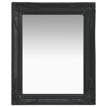 Oglindă de perete in stil baroc negru 50 x 60 cm