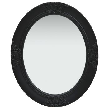 Oglindă de perete in stil baroc negru 50 x 60 cm