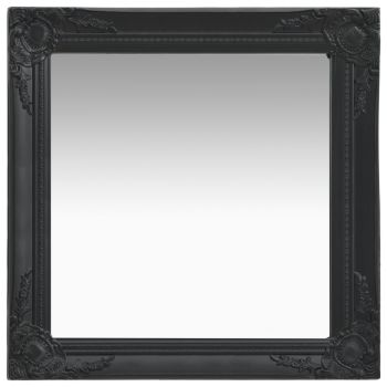 Oglindă de perete in stil baroc negru 60 x 60 cm