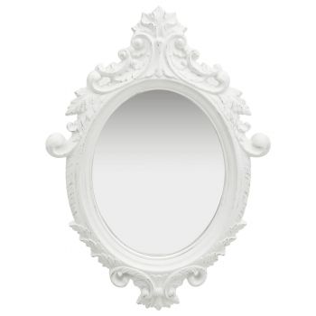 Oglindă de perete in stil Castle alb 56 x 76 cm
