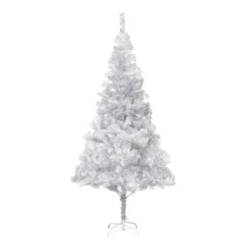 Pom de Crăciun artificial cu suport argintiu 210 cm PET