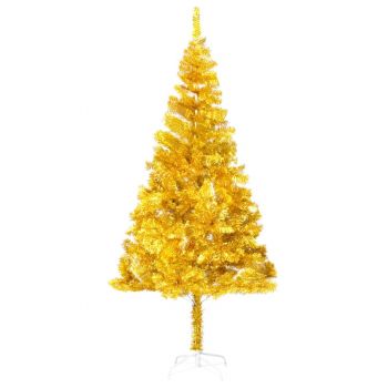 Pom de Crăciun artificial cu suport auriu 210 cm PET