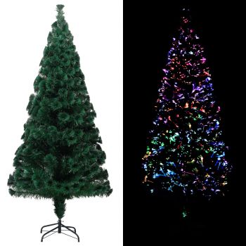 Pom de Crăciun artificial cu suport verde 240cm fibră optică