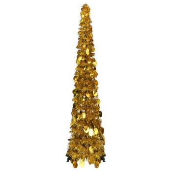 Pom de Crăciun artificial tip pop-up auriu 120 cm PET