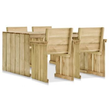 Set mobilier de exterior 5 piese lemn de pin tratat