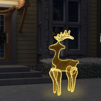 Decorațiune de Crăciun ren cu plasă 306 LED-uri 60x24x89 cm