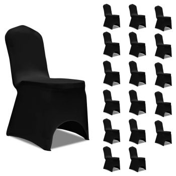 Huse de scaun elastice 18 buc. negru
