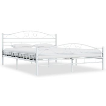 Cadru de pat alb 140 x 200 cm metal