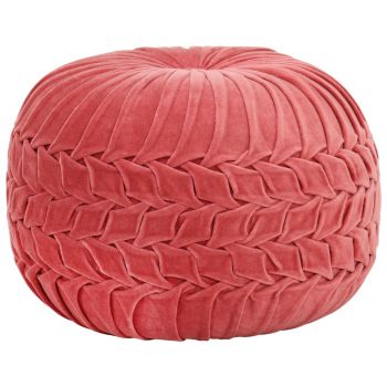 Fotoliu puf design romburi roz 40 x 30 cm catifea de bumbac