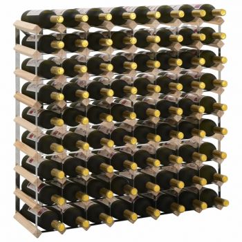 Suport sticle de vin pentru 72 de sticle lemn masiv de pin