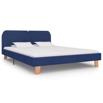 Cadru de pat albastru 180 x 200 cm material textil
