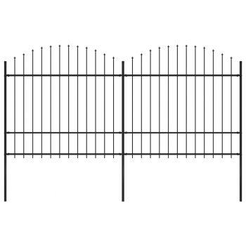 Gard de grădină cu vârf suliță negru (15-175)x34 m oțel