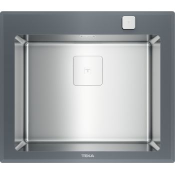 Chiuveta bucatarie Teka Premium RS15 1B 600x520mm inox + sticla stone grey