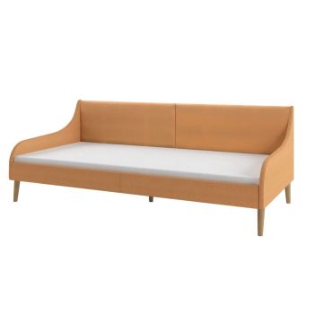 Cadru de pat canapea material textil portocaliu