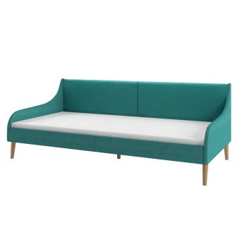 Cadru de pat canapea material textil verde