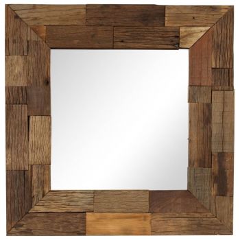 Oglindă 50 x 50 cm lemn masiv reciclat