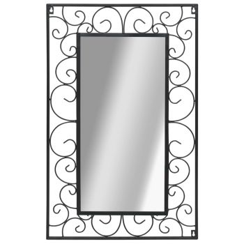Oglindă de perete negru 50x80 cm dreptunghiular