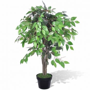 Ficus artificial cu aspect natural și ghiveci 90 cm
