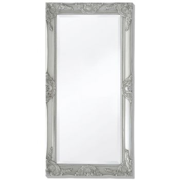 Oglindă verticală in stil baroc 100 x 50 cm argintiu