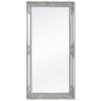 Oglindă verticală in stil baroc 120 x 60 cm argintiu