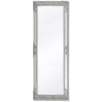 Oglindă verticală in stil baroc 140 x 50 cm argintiu