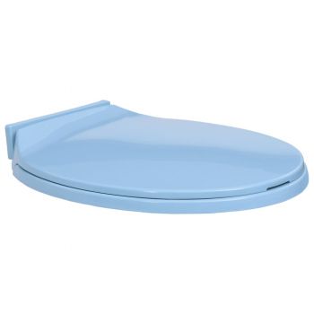 Capac WC cu inchidere silențioasă albastru oval