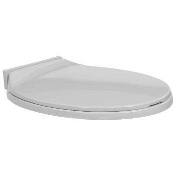 Capac WC cu inchidere silențioasă gri deschis oval