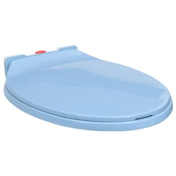 Capac WC inchidere silențioasă eliberare rapidă albastru oval