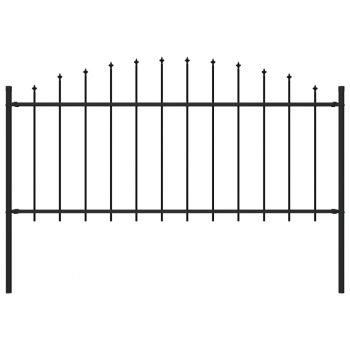 Gard de grădină cu vârf suliță negru (05-075) x 17 m oțel