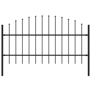 Gard de grădină cu vârf suliță negru (075-1) x 17 m oțel