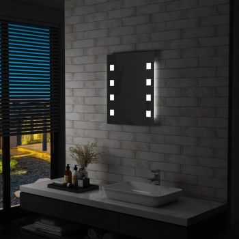 Oglindă cu LED de perete de baie 50 x 60 cm