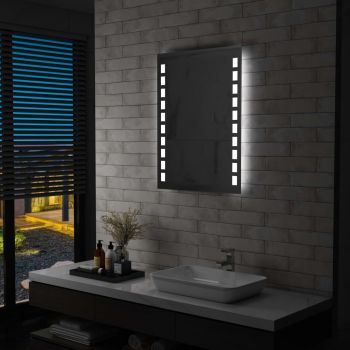Oglindă cu LED de perete de baie 60 x 80 cm