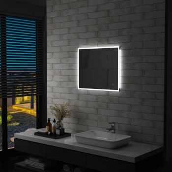 Oglindă cu LED de perete de baie cu senzor tactil 60 x 50 cm