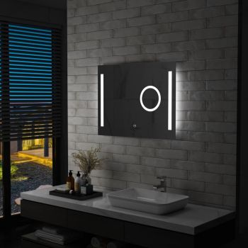Oglindă cu LED de perete de baie cu senzor tactil 80 x 60 cm