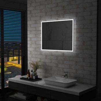 Oglindă cu LED de perete pentru baie 80 x 60 cm