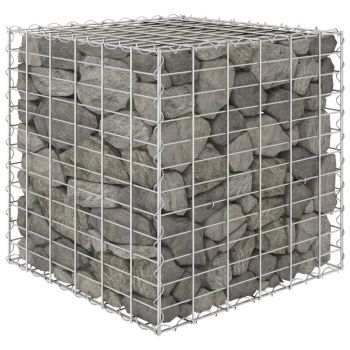 Strat inălțat cub gabion 60 x 60 x 60 cm sârmă de oțel