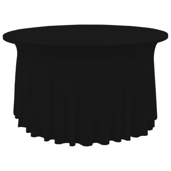 Huse elastice de masă lungi 2 buc. negru 120x74 cm
