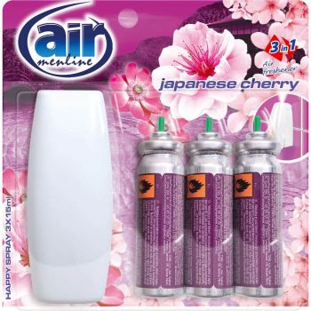 Odorizant Spray AIR Japanese Cherry, cu 3 Rezerve, 3x15 ml