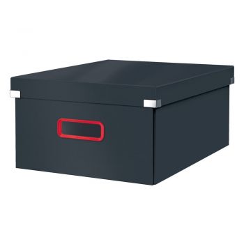 Cutie de depozitare gri din carton cu capac 48x37x20 cm Click&Store – Leitz