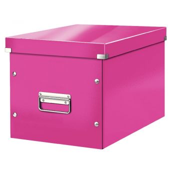 Cutie de depozitare roz din carton cu capac 32x36x31 cm Click&Store – Leitz