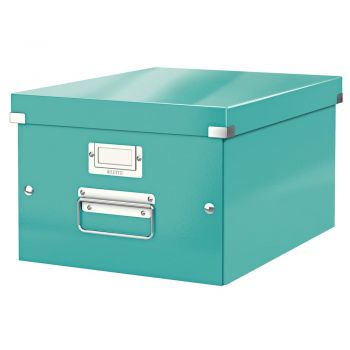 Cutie de depozitare verde/turcoaz din carton cu capac 28x37x20 cm Click&Store – Leitz