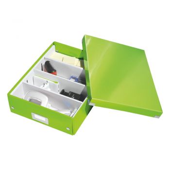 Cutie de depozitare verde din carton cu capac 28x37x10 cm Click&Store – Leitz