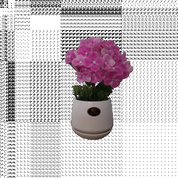 Hortensie roz artificiala decorativa in ghiveci ceramic, 23 cm