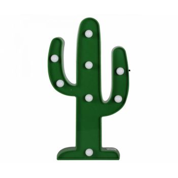 Lampa 8 leduri design Cactus pentru copii,Verde, 14x25 cm ieftina