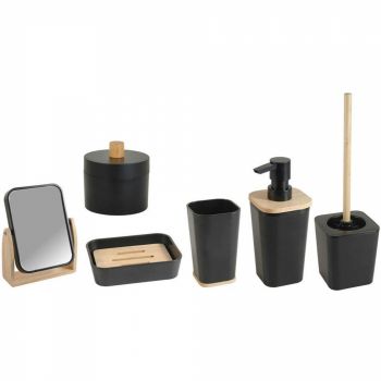 Set 6 accesorii pentru baie- Negru Mat