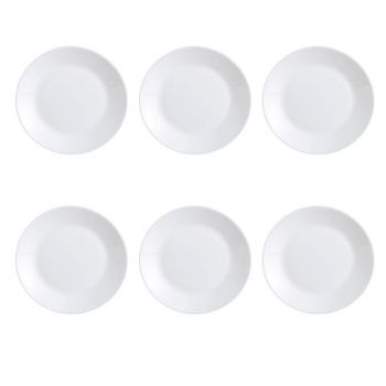Set 6 farfurii pentru servire din opal 25 cm, alb