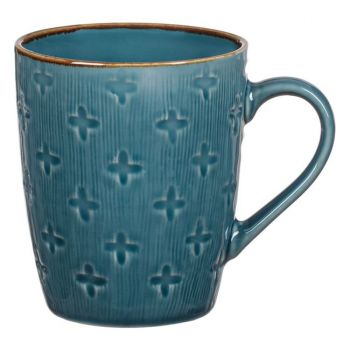 Cana pentru cafea,ceramica,albastru-gri,385 ml
