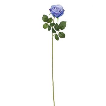 Fir floare trandafir decorativ,plastic,indigo,67 cm
